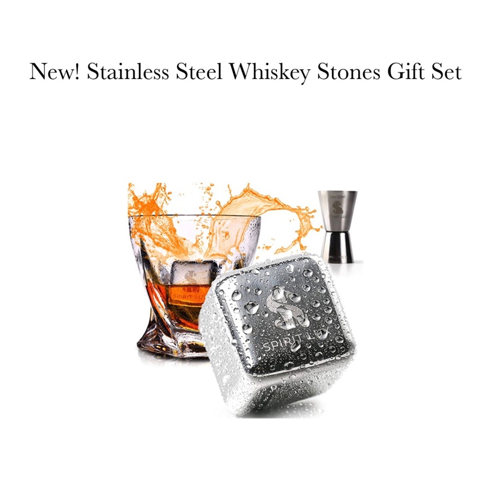 Stainless Steel Whiskey Stones Gift Set. New!!